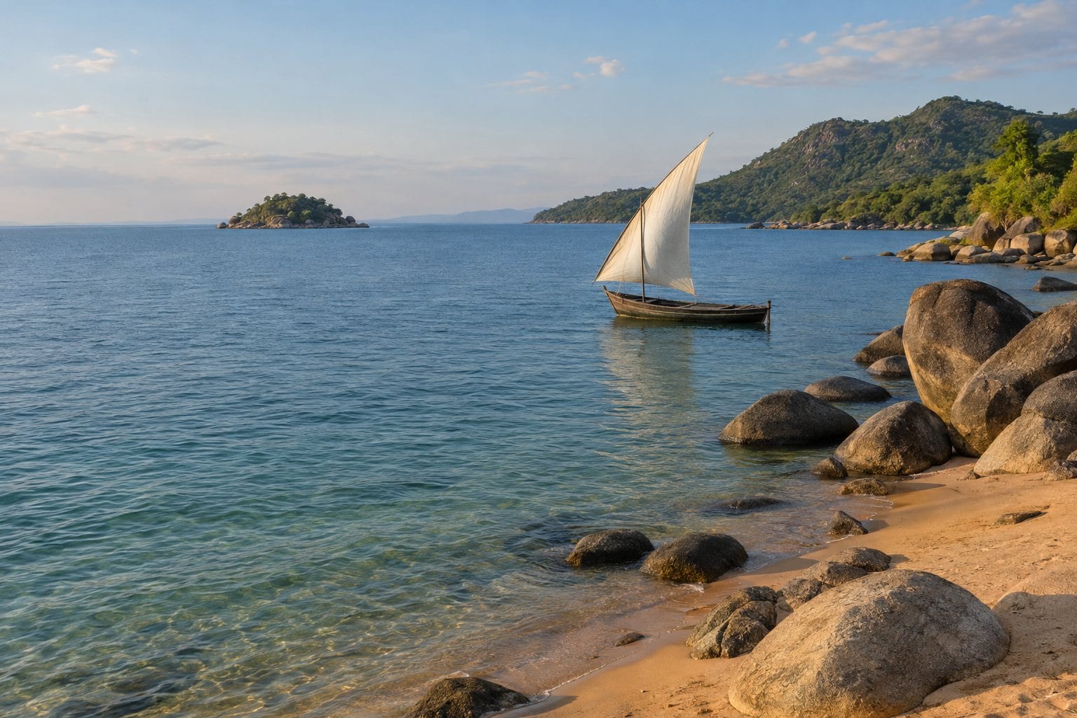 Malawi: Lake Malawi, an inland sea.